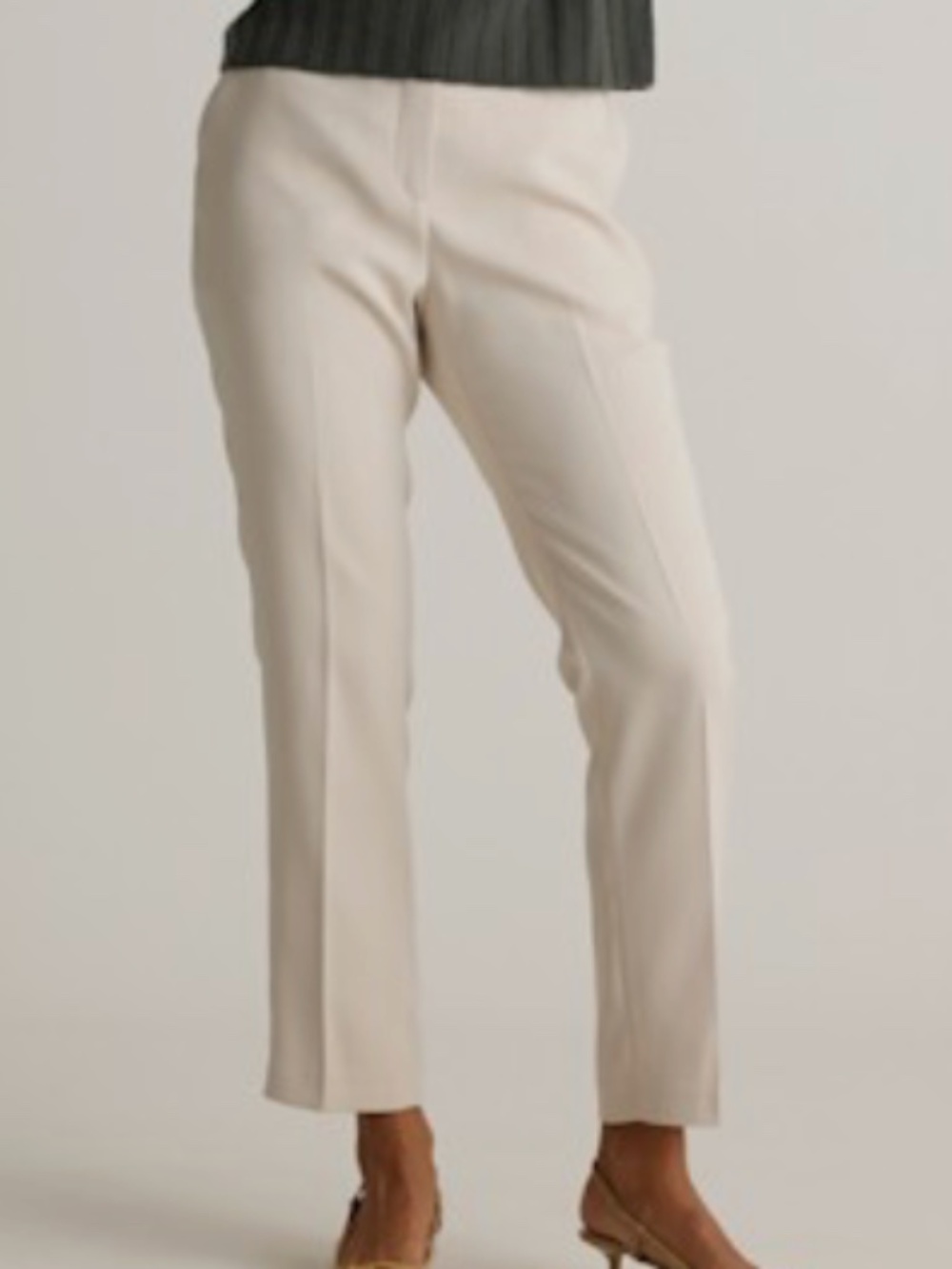 Quince Stretch Crepe Ankle Pants Sand Size 12 NWT Tapered Trouser Work Pant